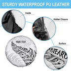 Aotearoa Personalized Lawn Bowls Maori Spare Tire Cover New Zealand White Tribal Silver Fern - Aussie Hoodie