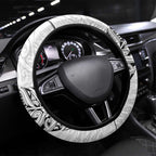 Aotearoa Lawn Bowls Maori Steering Wheel Cover New Zealand White Tribal Silver Fern - Aussie Hoodie