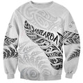 Aotearoa Personalized Lawn Bowls Maori Sweatshirt New Zealand White Tribal Silver Fern - Aussie Hoodie