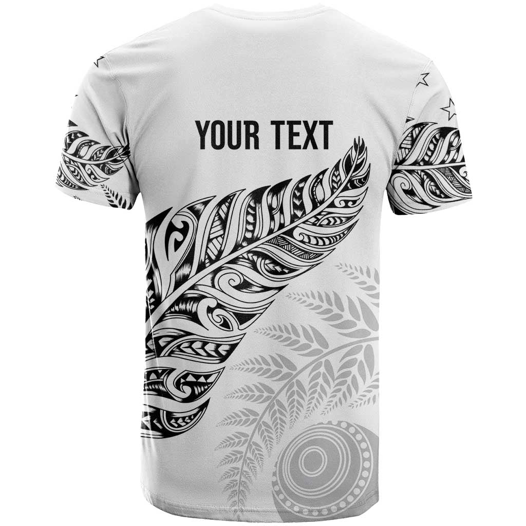 Aotearoa Personalized Lawn Bowls Maori T Shirt New Zealand White Tribal Silver Fern - Aussie Hoodie