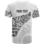 Aotearoa Personalized Lawn Bowls Maori T Shirt New Zealand White Tribal Silver Fern - Aussie Hoodie