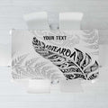 Aotearoa Personalized Lawn Bowls Maori Tablecloth New Zealand White Tribal Silver Fern - Aussie Hoodie