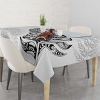 Aotearoa Personalized Lawn Bowls Maori Tablecloth New Zealand White Tribal Silver Fern - Aussie Hoodie