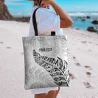 Aotearoa Personalized Lawn Bowls Maori Tote Bag New Zealand White Tribal Silver Fern - Aussie Hoodie