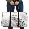 Aotearoa Personalized Lawn Bowls Maori Travel Bag New Zealand White Tribal Silver Fern - Aussie Hoodie