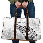 Aotearoa Personalized Lawn Bowls Maori Travel Bag New Zealand White Tribal Silver Fern - Aussie Hoodie
