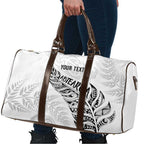 Aotearoa Personalized Lawn Bowls Maori Travel Bag New Zealand White Tribal Silver Fern - Aussie Hoodie