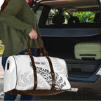 Aotearoa Personalized Lawn Bowls Maori Travel Bag New Zealand White Tribal Silver Fern - Aussie Hoodie