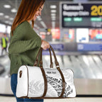 Aotearoa Personalized Lawn Bowls Maori Travel Bag New Zealand White Tribal Silver Fern - Aussie Hoodie