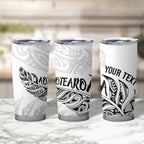 Aotearoa Personalized Lawn Bowls Maori Tumbler Cup New Zealand White Tribal Silver Fern - Aussie Hoodie