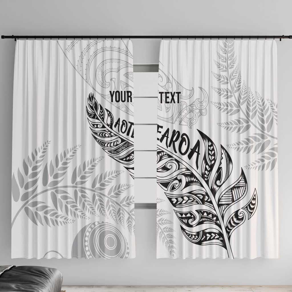 Aotearoa Personalized Lawn Bowls Maori Window Curtain New Zealand White Tribal Silver Fern - Aussie Hoodie