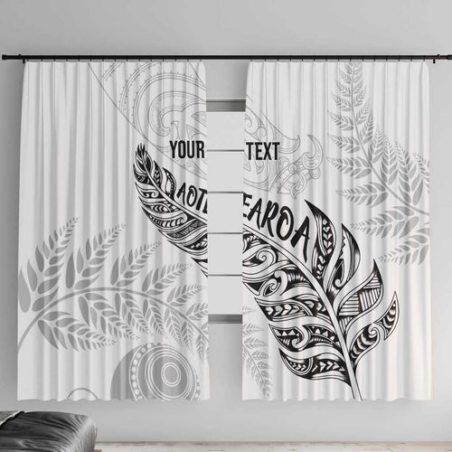 Aotearoa Personalized Lawn Bowls Maori Window Curtain New Zealand White Tribal Silver Fern - Aussie Hoodie