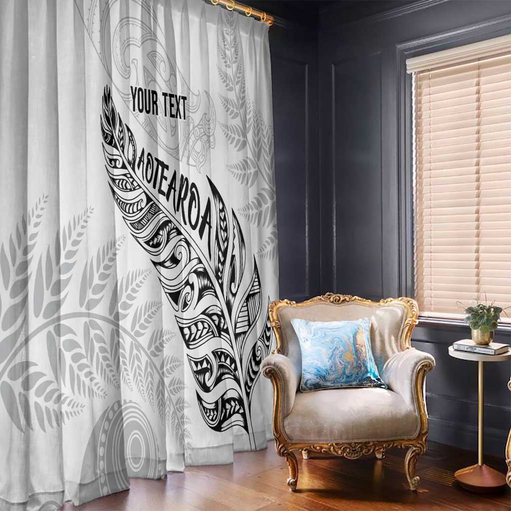 Aotearoa Personalized Lawn Bowls Maori Window Curtain New Zealand White Tribal Silver Fern - Aussie Hoodie
