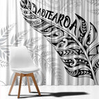 Aotearoa Personalized Lawn Bowls Maori Window Curtain New Zealand White Tribal Silver Fern - Aussie Hoodie