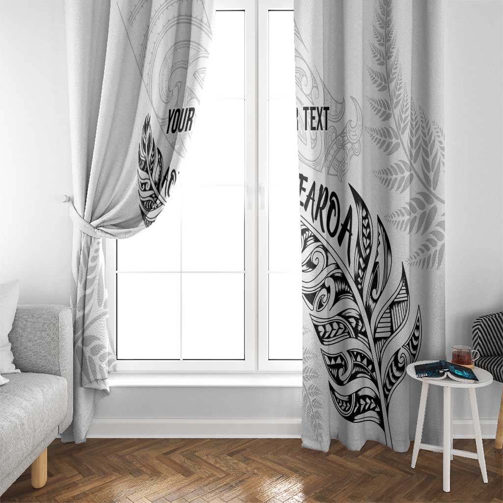 Aotearoa Personalized Lawn Bowls Maori Window Curtain New Zealand White Tribal Silver Fern - Aussie Hoodie