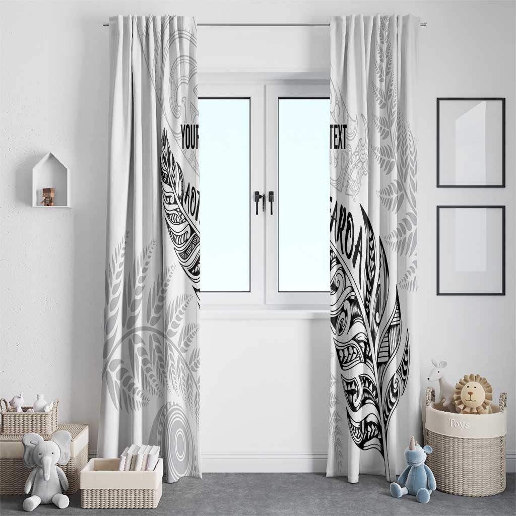 Aotearoa Personalized Lawn Bowls Maori Window Curtain New Zealand White Tribal Silver Fern - Aussie Hoodie