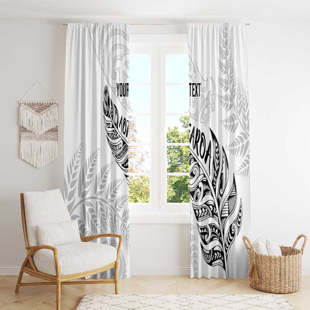 Aotearoa Personalized Lawn Bowls Maori Window Curtain New Zealand White Tribal Silver Fern - Aussie Hoodie