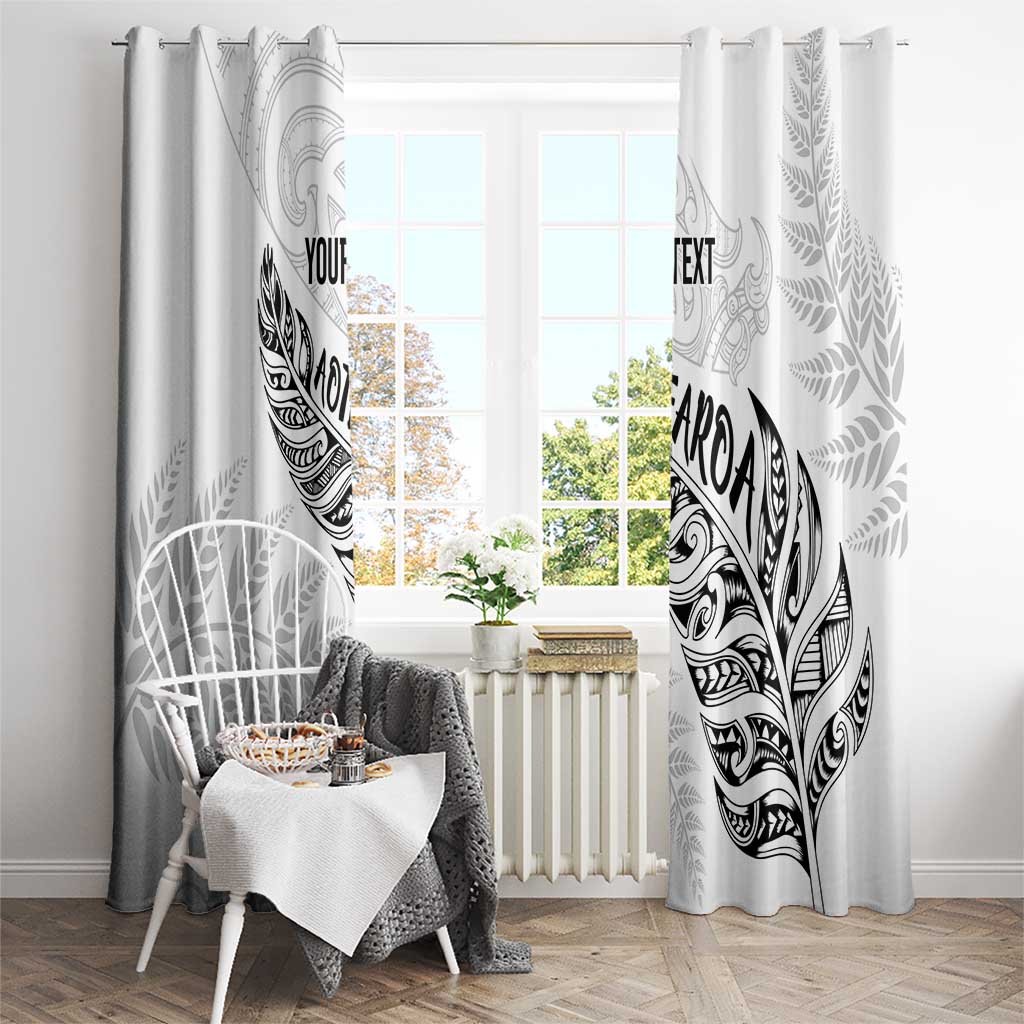 Aotearoa Personalized Lawn Bowls Maori Window Curtain New Zealand White Tribal Silver Fern - Aussie Hoodie