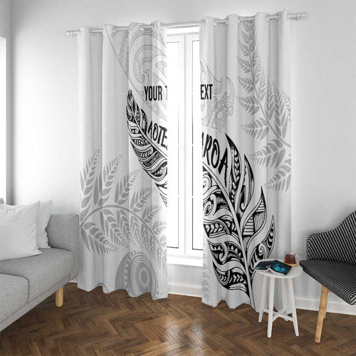 Aotearoa Personalized Lawn Bowls Maori Window Curtain New Zealand White Tribal Silver Fern - Aussie Hoodie