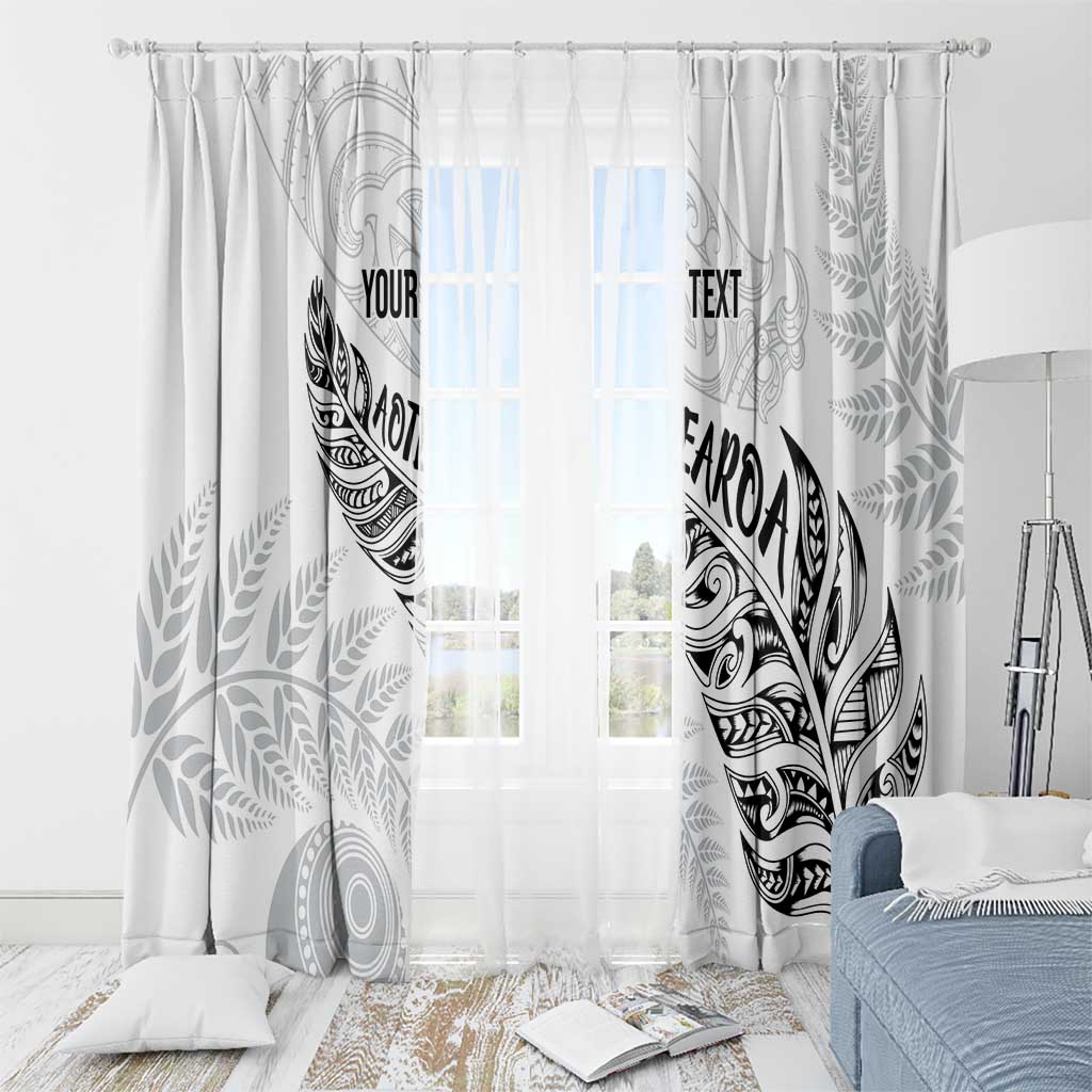 Aotearoa Personalized Lawn Bowls Maori Window Curtain New Zealand White Tribal Silver Fern - Aussie Hoodie
