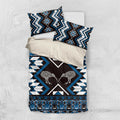 Personalised Taniko Motifs Aotearoa Bedding Set Waitangi Kowhaiwhai Kiwi - Blue