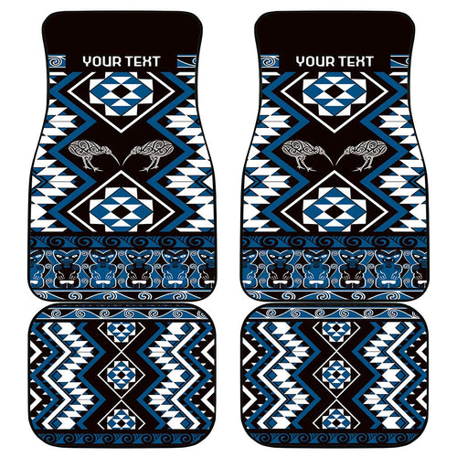 Personalised Taniko Motifs Aotearoa Car Mats Waitangi Kowhaiwhai Kiwi - Blue