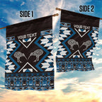 Personalised Taniko Motifs Aotearoa Garden Flag Waitangi Kowhaiwhai Kiwi - Blue