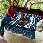 Personalised Taniko Motifs Aotearoa Quilt Waitangi Kowhaiwhai Kiwi - Blue