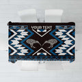 Personalised Taniko Motifs Aotearoa Tablecloth Waitangi Kowhaiwhai Kiwi - Blue