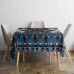 Personalised Taniko Motifs Aotearoa Tablecloth Waitangi Kowhaiwhai Kiwi - Blue