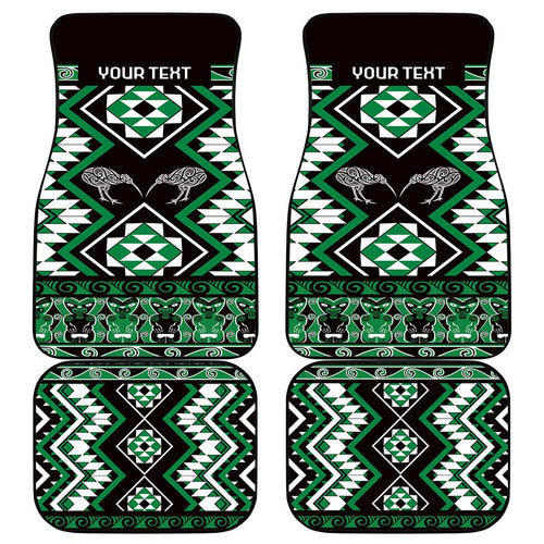 Personalised Taniko Motifs Aotearoa Car Mats Waitangi Kowhaiwhai Kiwi - Green