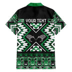 Personalised Taniko Motifs Aotearoa Hawaiian Shirt Waitangi Kowhaiwhai Kiwi - Green