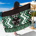 Personalised Taniko Motifs Aotearoa Sarong Waitangi Kowhaiwhai Kiwi - Green
