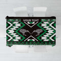 Personalised Taniko Motifs Aotearoa Tablecloth Waitangi Kowhaiwhai Kiwi - Green