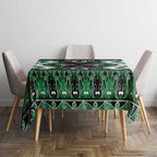 Personalised Taniko Motifs Aotearoa Tablecloth Waitangi Kowhaiwhai Kiwi - Green