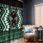 Personalised Taniko Motifs Aotearoa Window Curtain Waitangi Kowhaiwhai Kiwi - Green