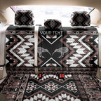 Personalised Taniko Motifs Aotearoa Back Car Seat Cover Waitangi Kowhaiwhai Kiwi - Mocha
