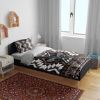 Personalised Taniko Motifs Aotearoa Bedding Set Waitangi Kowhaiwhai Kiwi - Mocha