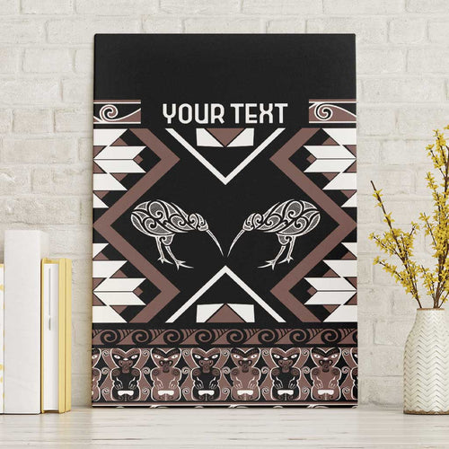 Personalised Taniko Motifs Aotearoa Canvas Wall Art Waitangi Kowhaiwhai Kiwi - Mocha