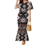 Personalised Taniko Motifs Aotearoa Mermaid Dress Waitangi Kowhaiwhai Kiwi - Mocha