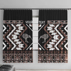 Personalised Taniko Motifs Aotearoa Window Curtain Waitangi Kowhaiwhai Kiwi - Mocha