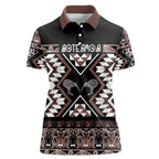 Personalised Taniko Motifs Aotearoa Women Polo Shirt Waitangi Kowhaiwhai Kiwi - Mocha
