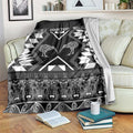 Personalised Taniko Motifs Aotearoa Blanket Waitangi Kowhaiwhai Kiwi - Monochrome