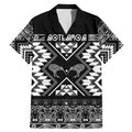 Personalised Taniko Motifs Aotearoa Family Matching Mermaid Dress and Hawaiian Shirt Waitangi Kowhaiwhai Kiwi - Monochrome