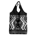 Personalised Taniko Motifs Aotearoa Grocery Bag Waitangi Kowhaiwhai Kiwi - Monochrome