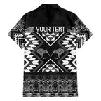 Personalised Taniko Motifs Aotearoa Hawaiian Shirt Waitangi Kowhaiwhai Kiwi - Monochrome