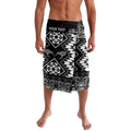 Personalised Taniko Motifs Aotearoa Lavalava Waitangi Kowhaiwhai Kiwi - Monochrome