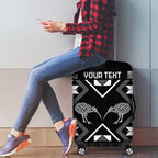 Personalised Taniko Motifs Aotearoa Luggage Cover Waitangi Kowhaiwhai Kiwi - Monochrome