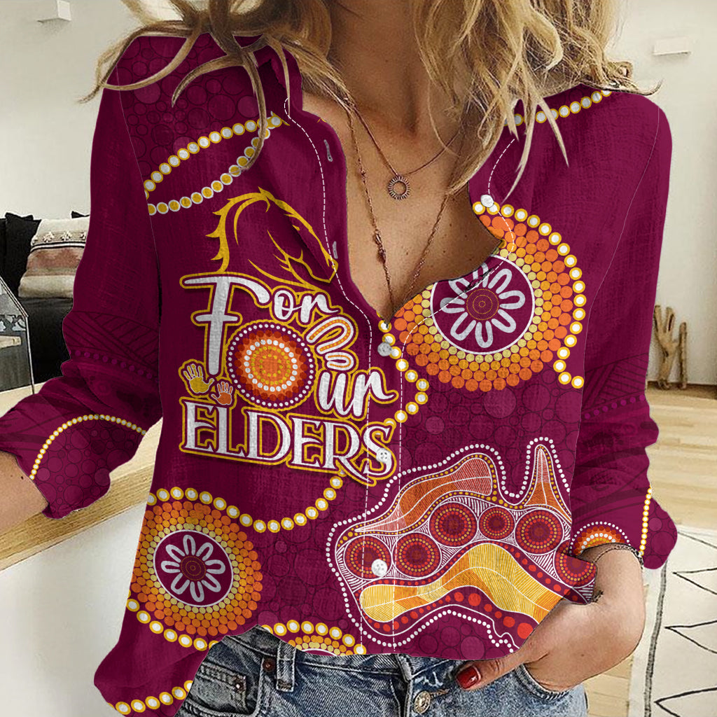 Personalised NAIDOC Week 2023 NRL Broncos For Our Elders Women Casual Shirt LT7