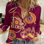 Personalised NAIDOC Week 2023 NRL Broncos For Our Elders Women Casual Shirt LT7